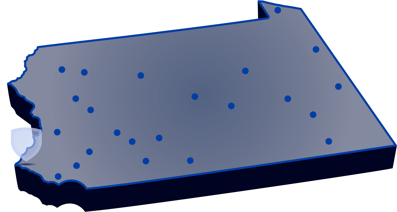 Locations of Penn State’s campuses throughout Pennsylvania with Penn State Abington highlighted.